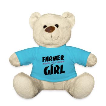 ferme fille coeur - Nounours - bleu outremer - Devant