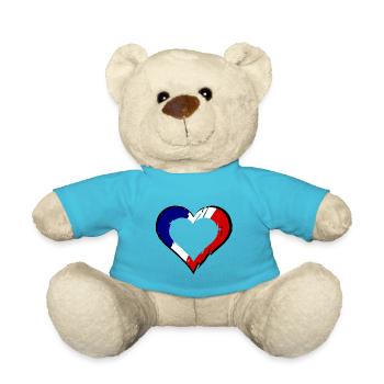 Un cœur pour la France - Nounours - bleu outremer - Devant