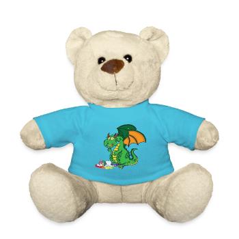 Drôle de dragon mange de la licorne - Nounours - bleu outremer - Devant