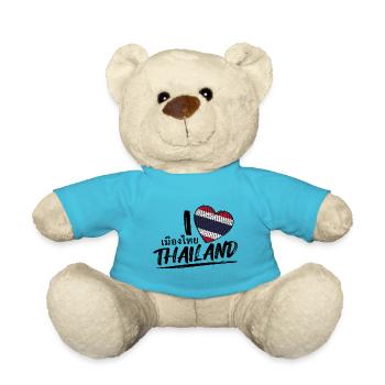 I love Thailand - Thailand Schriftzeichen Flagge - Teddy - Atollblau - Vorne