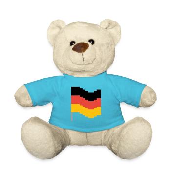 Drapeau de l'Allemagne en pixel art - Nounours - bleu outremer - Devant