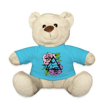Geometrische Rosen Bunt - Teddy - Atollblau - Vorne