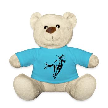 Cheval, tête, tête de cheval, équitation, silhouette, crinière - Nounours - bleu outremer - Devant