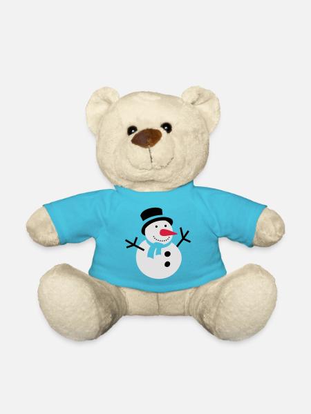 schneemann winter schnee - Teddy - Atollblau