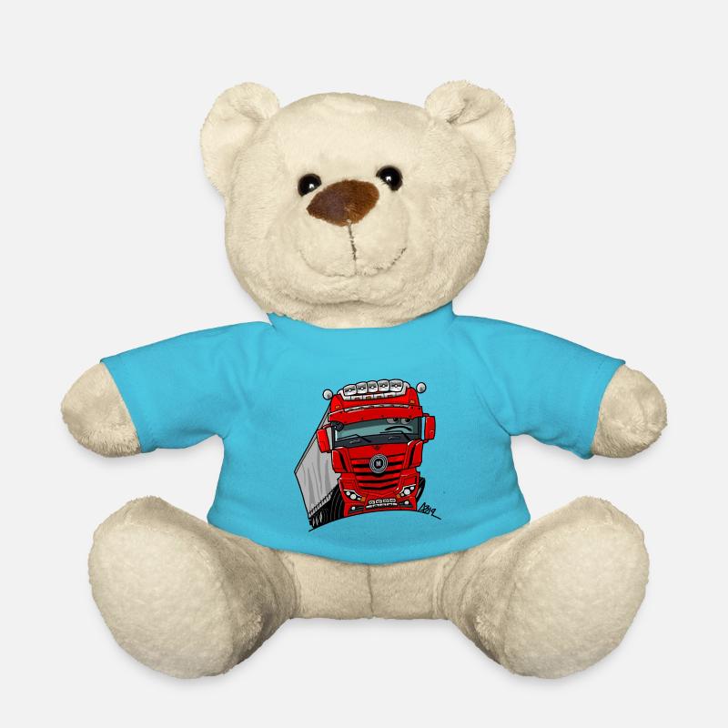 0807 M LKW rot Anhänger - Teddy - Atollblau