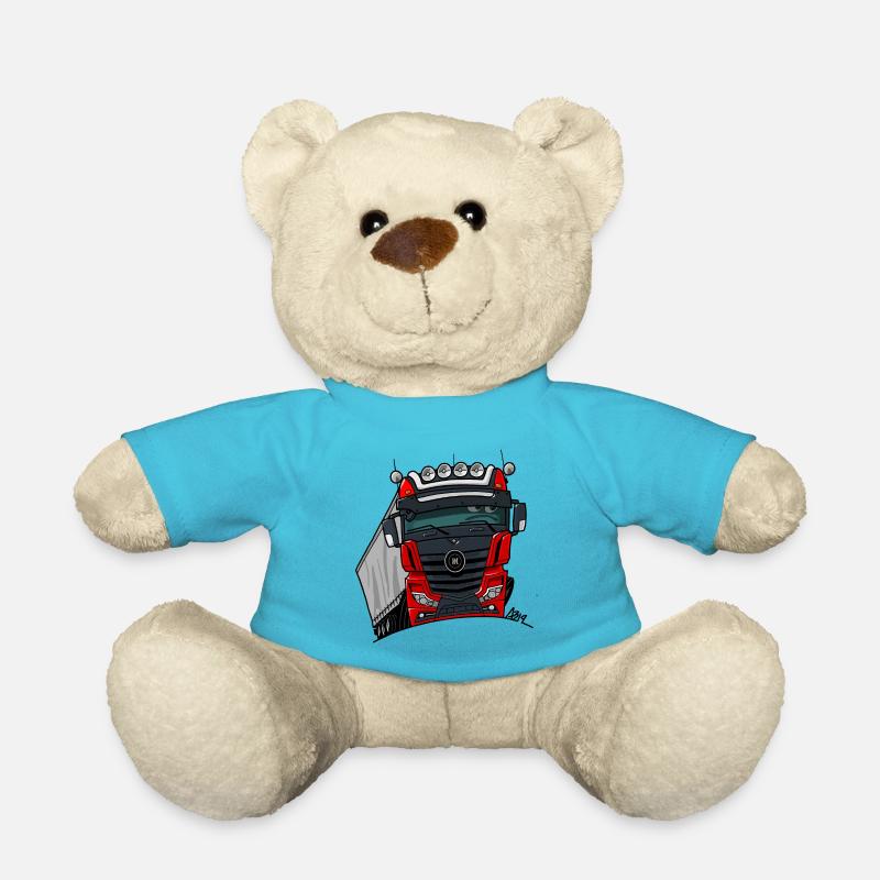 0807 M LKW schwarz rot - Teddy - Atollblau