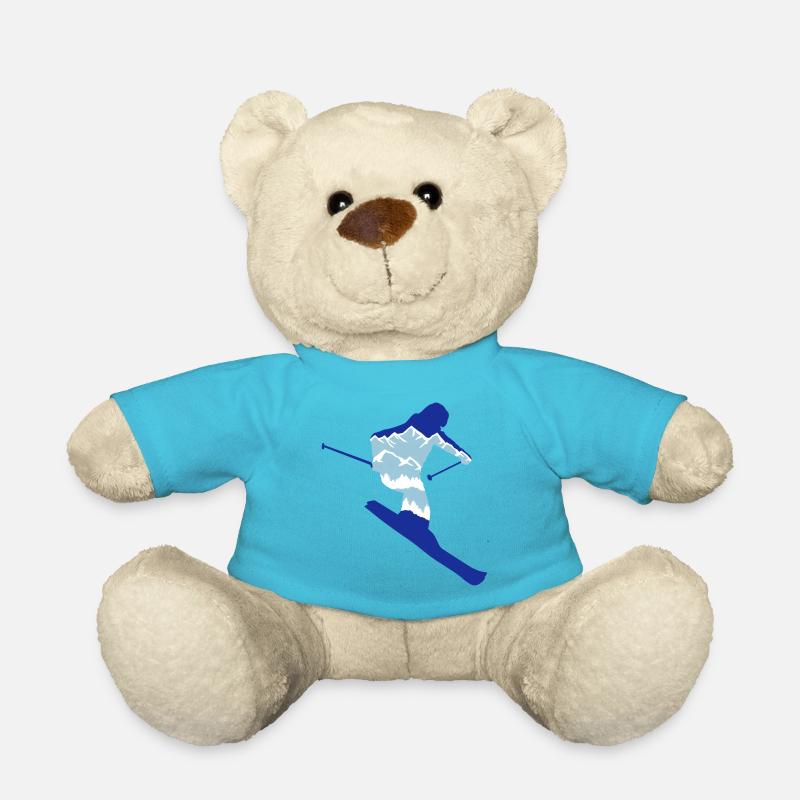 Skifahrer und Berg Silhouette - Skifahren, Ski - Teddy - Atollblau