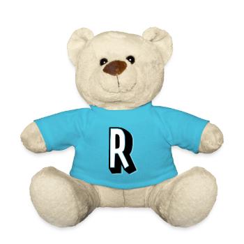 Letter R – Alphabet R - Teddy Bear - atoll blue - Front