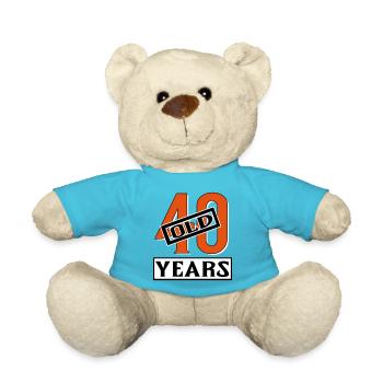 40 years old forty birthday - Teddy Bear - atoll blue - Front