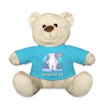 ice-bathing ice bear winterbader dancing cold ice snow - Teddy Bear - atoll blue - Front