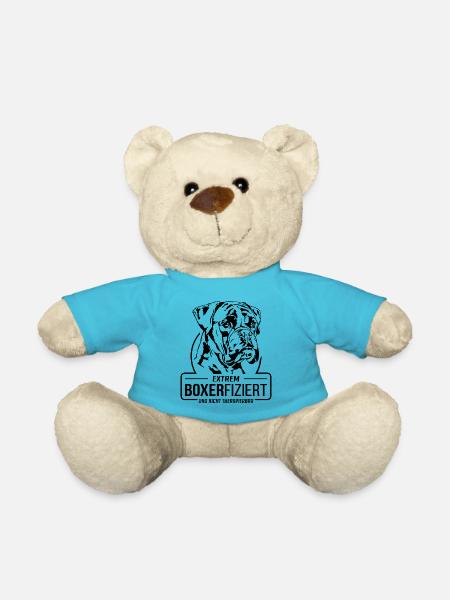 BOXERFIZIERT Boxer Hunde Spruch Hund Wilsigns - Teddy - Atollblau