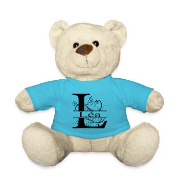 Monogram with the name Léa - Teddy Bear - atoll blue - Front