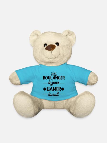 boulanger le jour gamer la nuit t-shirt homme - Nounours - bleu outremer