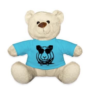Guinea pig cool sunglasses funny vector 2 - Teddy Bear - atoll blue - Front