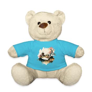Japanisches Dorfkunstwerk - Teddy - Atollblau - Vorne