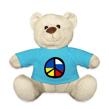 Peace Ukraine Russia - Teddy Bear - atoll blue - Front