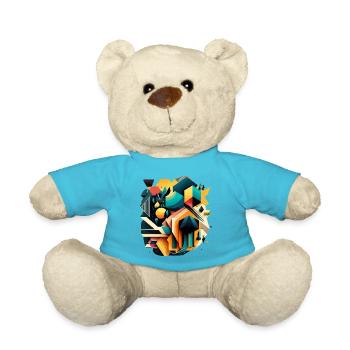 Abstrakte Geometrie - Teddy - Atollblau - Vorne