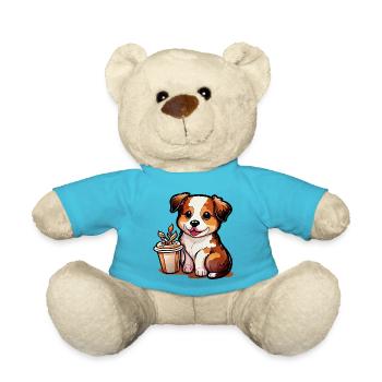 Doggy with coffee: the perfect companion - Teddy Bear - atoll blue - Front