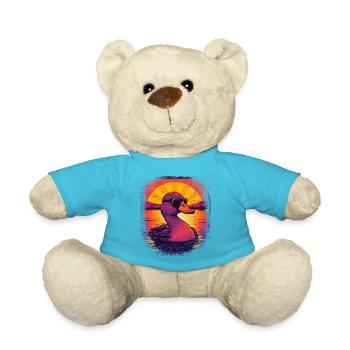 sayings bathroom gift children bath duck statement - Teddy Bear - atoll blue - Front