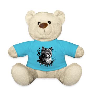 kleines Kätzchen, junge Katze - Teddy - Atollblau - Vorne