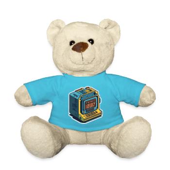 Ordinateur rétro - Nounours - bleu outremer - Devant