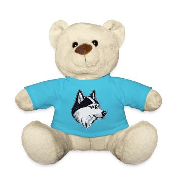 Siberian Husky as Logo Edition dans les tons de gris - Nounours - bleu outremer - Devant