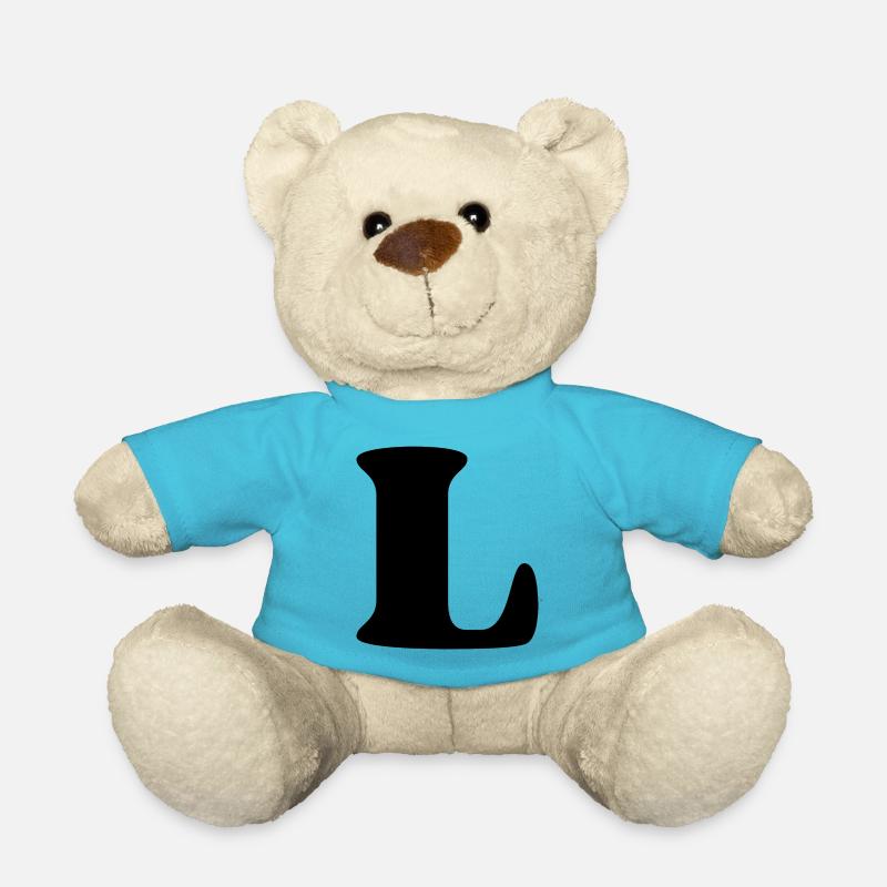 Lettre l - Nounours - bleu outremer