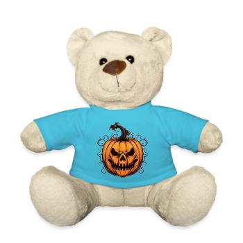 Gruselige Kürbislaterne Halloween Design - Teddy - Atollblau - Vorne