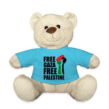 Free gaza Free palestine - Teddy Bear - atoll blue - Front