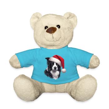 Border Collie Gifts - Teddy Bear - atoll blue - Front