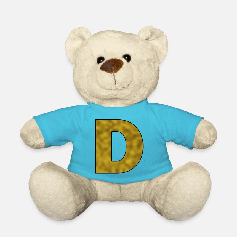 Buchstabe D Gold - Teddy - Atollblau