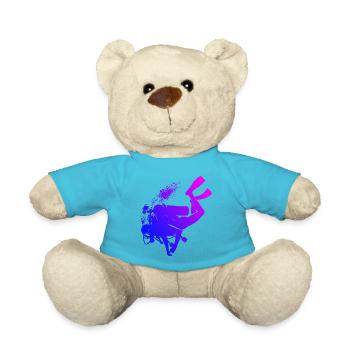 Diving Scuba Diver Diving Free Dive - Teddy Bear - atoll blue - Front