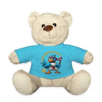 KUNG FU BIRD - I am here to fix it - Teddy Bear - atoll blue - Front