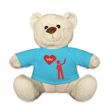 Liebeserklärung "Ich liebe dich" - Teddy - Atollblau - Vorne