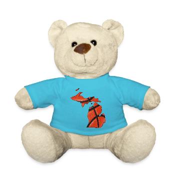 Michigan (United States) | real basketball | Map - Teddy Bear - atoll blue - Front