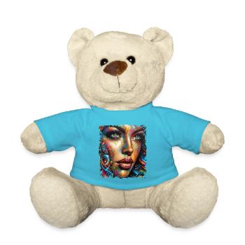 Graffiti Street Art Spray Vintage Stencil Retro - Teddy Bear - atoll blue - Front