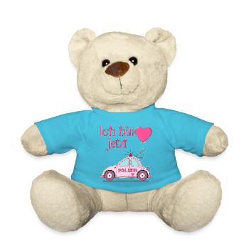 Polizeiauto Ich bin jetzt Geburtstag Rosa - Teddy - Atollblau - Vorne
