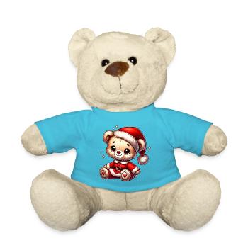 Süßer Weihnachts-Teddy im Santa-Look - Teddy - Atollblau - Vorne