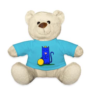 Cat with crown - Teddy Bear - atoll blue - Front