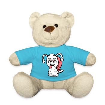 snail naughty tongue sticking out nasty small cool - Teddy Bear - atoll blue - Front