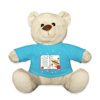 Wunschzettel Christkind  - Teddy - Atollblau - Vorne