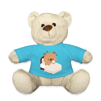 Sleepy Capybara in Cozy Bed - Teddy Bear - atoll blue - Front