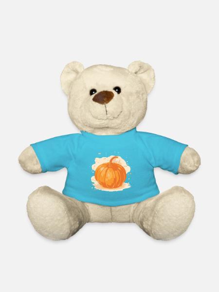 Kürbis-Herbst-Illustration - Teddy - Atollblau