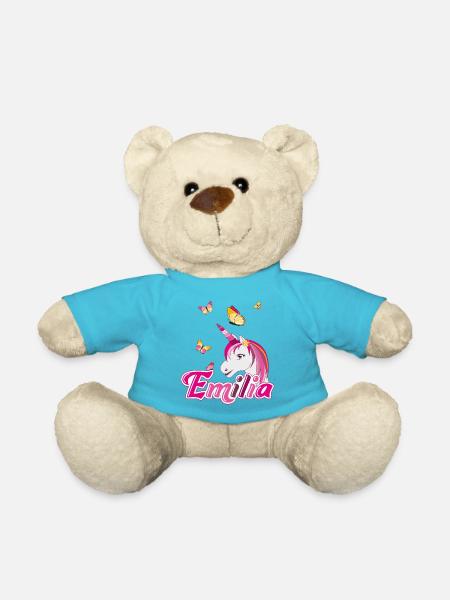 Emilia, maiden name, favorite name - Teddy Bear - atoll blue