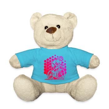 Clear road bike message - Teddy Bear - atoll blue - Front