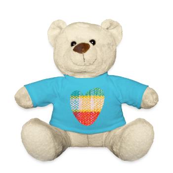 Herz Stoff Textil Love Liebe Muster Valentinstag - Teddy - Atollblau - Vorne
