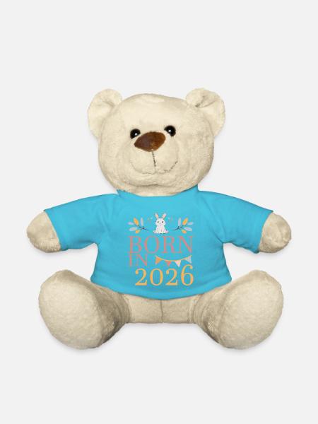 Born in 2026 Baby Cat Soon Mom Gift - Teddy Bear - atoll blue