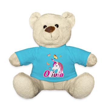 Olivia Licorne aux papillons - Nounours - bleu outremer - Devant