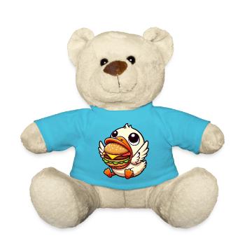 Lustige Ente Hamburger Essensliebhaber - Teddy - Atollblau - Vorne