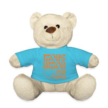 Mehr Liebe im Retro-Orange - Teddy - Atollblau - Vorne